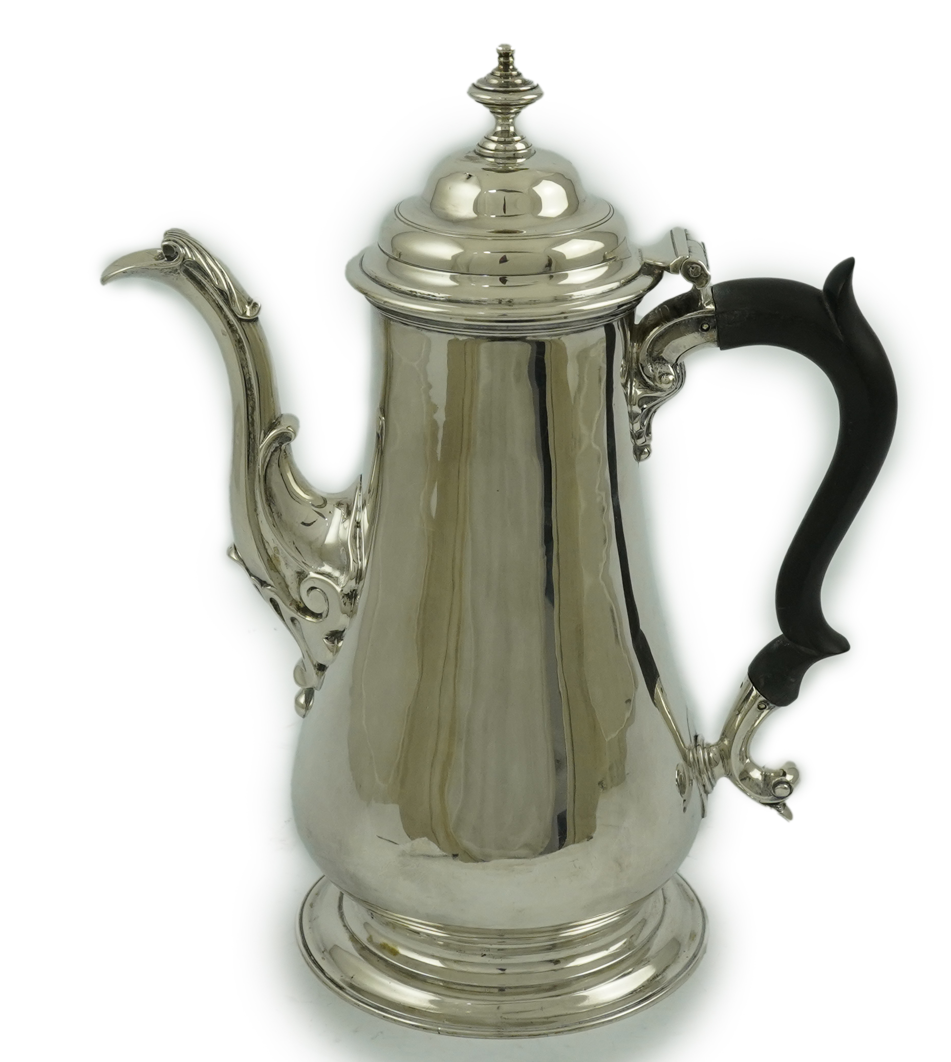 A late George II silver coffee pot, by William & Robert Peaston